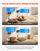 VEVOR digitālie pasta svari ar 10 g / 100 g dubulto precizitāti, 200 kg komerciālie svari ar turēšanas (Hold) / taras (Tare) funkciju un LCD displeju, paredzēti sūtījumiem, pasta nosūtījumiem un bagāžai, komplektā baterija un uzlādes kabelis