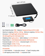VEVOR digitālie pasta svari ar 10 g / 100 g dubulto precizitāti, 200 kg komerciālie svari ar turēšanas (Hold) / taras (Tare) funkciju un LCD displeju, paredzēti sūtījumiem, pasta nosūtījumiem un bagāžai, komplektā baterija un uzlādes kabelis