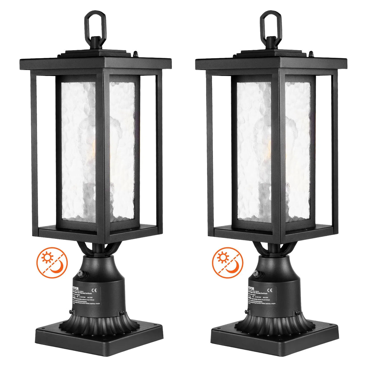 2 gab. Āra lampu stabi ar krēslas-rītausmas sensoru, 450 mm, piestiprināšanai pie staba vai pamatnes
