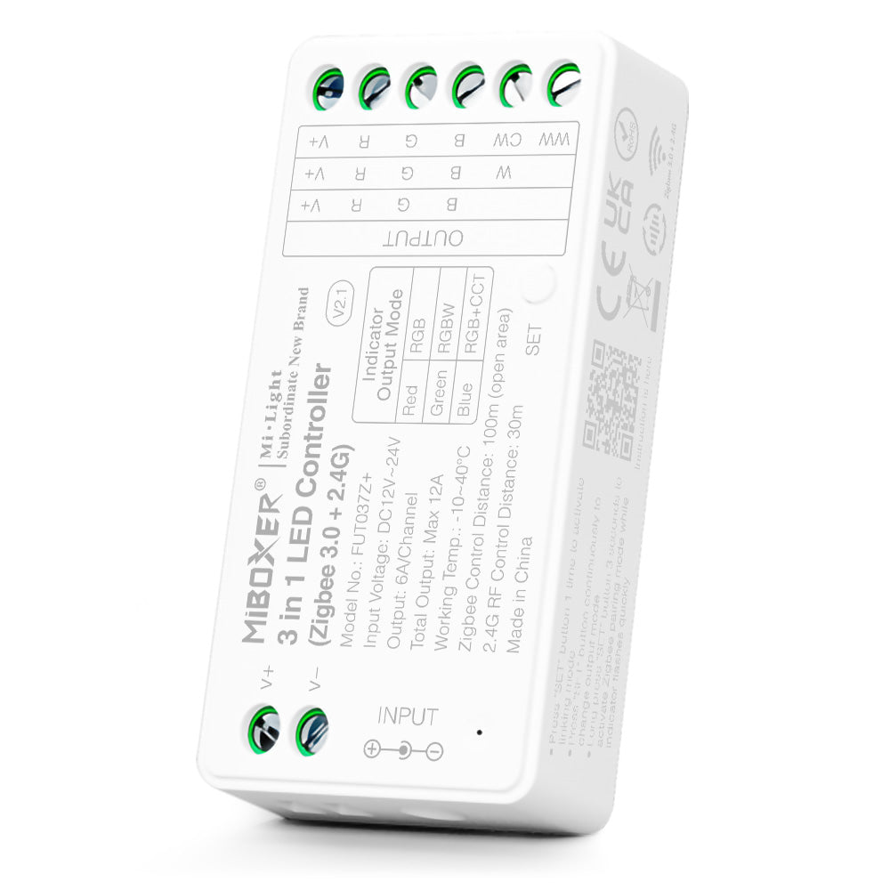 LED kontroller 3in1 RGB, RGBW, RGBCCT 12-24VDC 12A Zigbee 3.