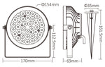 LED Garden/facade light 25W 2100lm, RGB+CCT 220V, 25° beam angle, MiLight