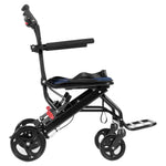 VEVOR transporta ratiņkrēsls no alumīnija sakausējuma, salokāms, sēdekļa platums 40 cm, slodze līdz 99,8 kg