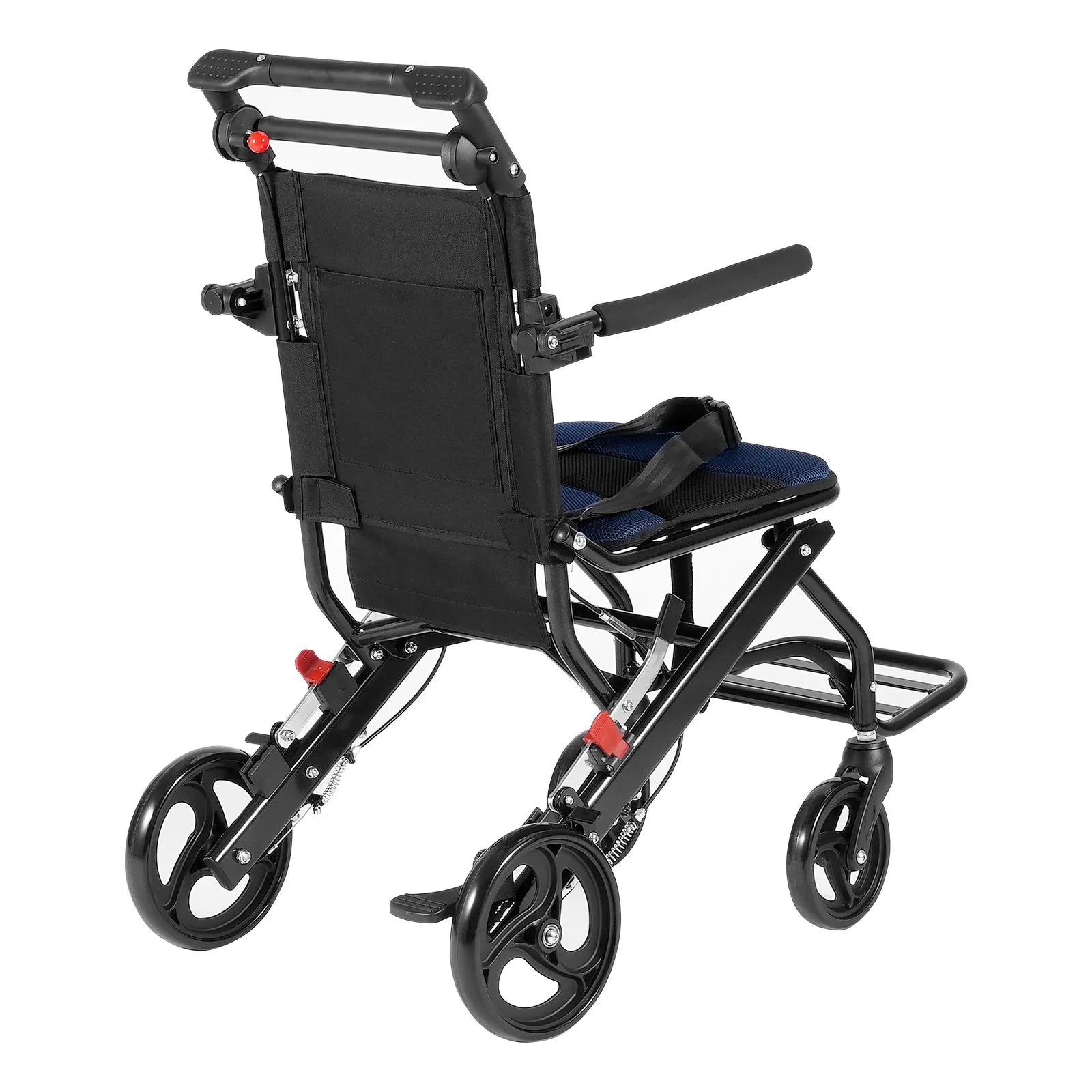 VEVOR transporta ratiņkrēsls no alumīnija sakausējuma, salokāms, sēdekļa platums 40 cm, slodze līdz 99,8 kg