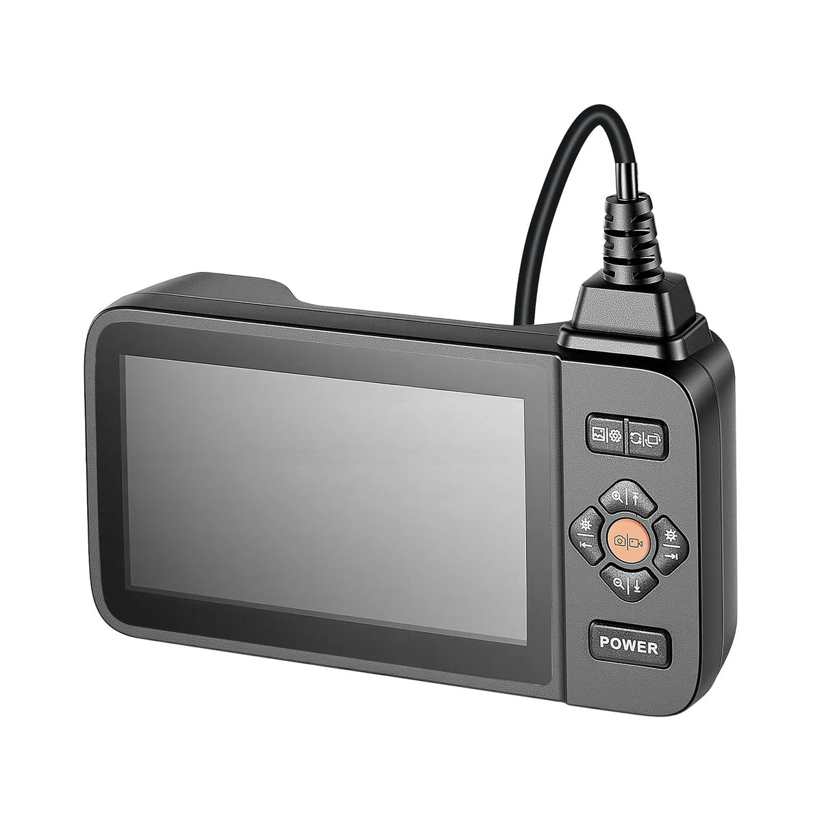 VEVOR trīskāršās kameras endoskops ar apgaismojumu, 11,4 cm HD IPS ekrāns, industriālais boreskops ar 8 + 2 LED gaismām, 8× tālummaiņu, IP67 ūdensizturību un 5 m stingru kabeli auto diagnostikai un cauruļvadu pārbaudei