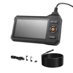 Эндоскоп VEVOR с тремя камерами и подсветкой, HD-экран IPS 12,7 см, HD-камера 1280 × 720, 8 + 2 светодиодных индикатора, 8-кратный зум, степень защиты IP67 и жёсткий кабель длиной 5 м для проверки автомобилей и трубопроводов