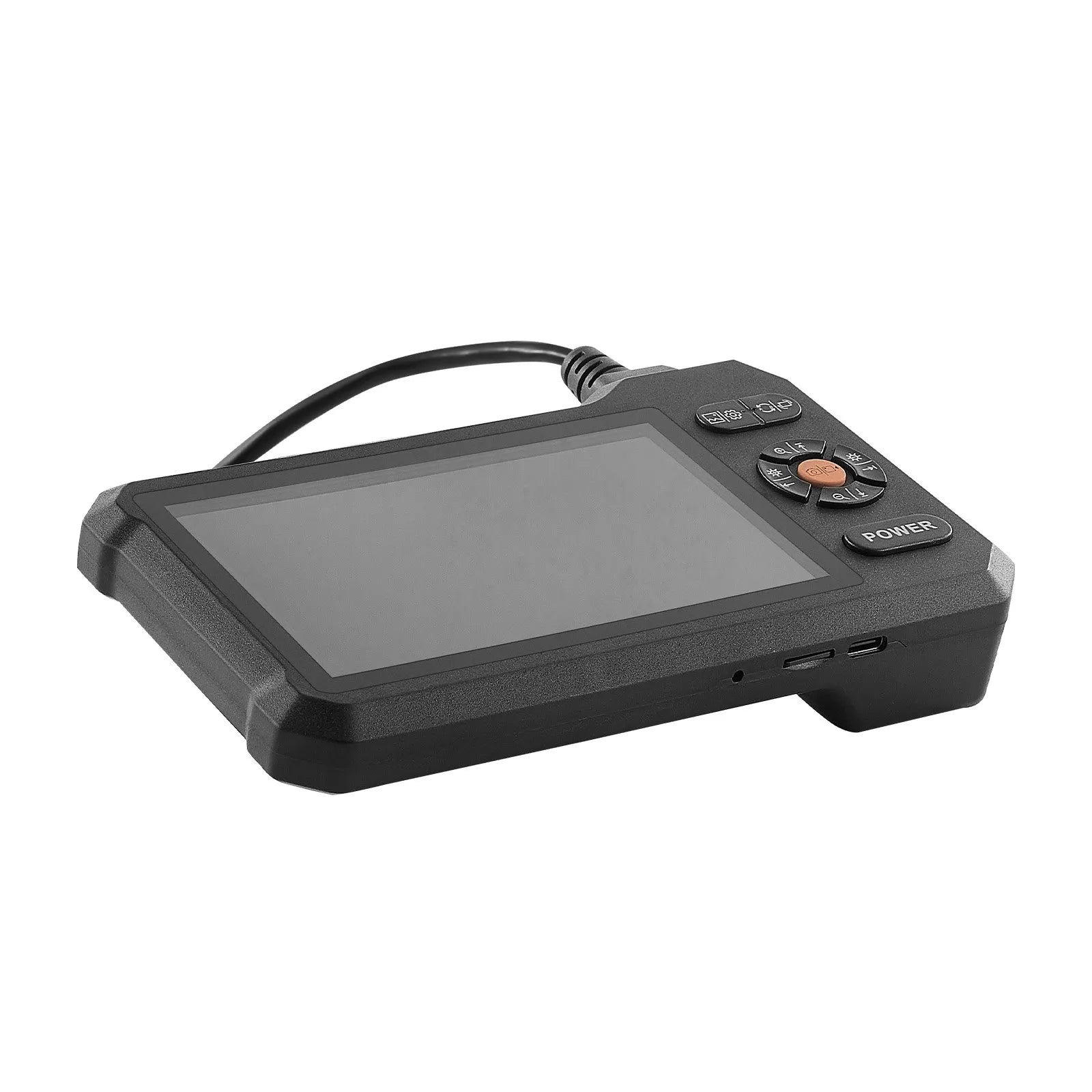 Двухкамерный эндоскоп VEVOR с подсветкой, HD-экран IPS диагональю 12,7 см, промышленный бороскоп с зондом 5,5 мм, 8-кратным зумом, степенью защиты IP67 и жёстким кабелем длиной 5 м для диагностики автомобилей и проверки трубопроводов