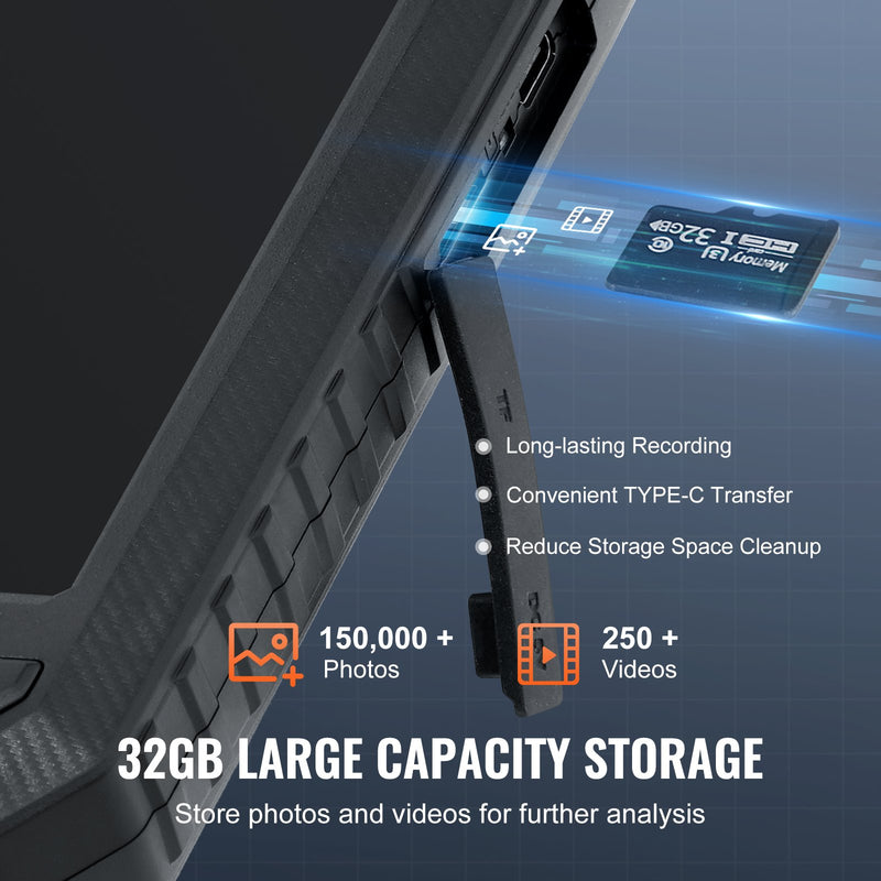 VEVOR endoskopiskā kamera ar apgaismojumu, trīskāršais objektīvs, boroskops, 15 m kabelis, 12,7 cm ekrāns