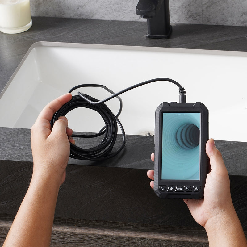 VEVOR endoskopiskā kamera ar apgaismojumu, trīskāršais objektīvs, boroskops, 15 m kabelis, 12,7 cm ekrāns