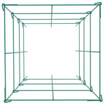 Tomātu režģi, 37 × 37 × 100 cm, 3 gab. kvadrātveida augu balsti dārzam, zaļš PVC pārklāts tērauds, smagās slodzes tomātu torņi kāpelējošiem dārzeņiem, augiem, ziediem, augļiem