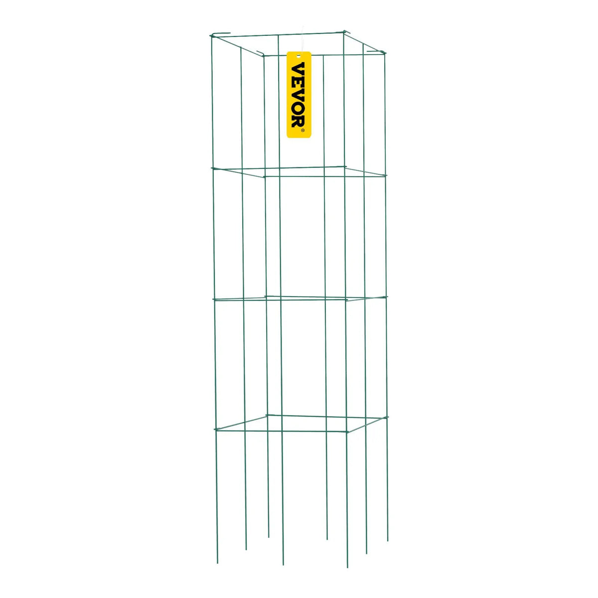 Tomātu balsti, 30 × 30 × 117 cm, 5 gab. kvadrātveida augu atbalsta konstrukcijas, zaļš PVC pārklāts tērauds, torņi kāpšanas dārzeņiem, augiem, ziediem un augļiem