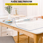 VEVOR plastmasas galda pārklājs 107 x 198 cm, 1,5 mm biezs, caurspīdīgs, ūdensizturīgs