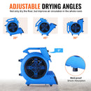 Ruudukujuline põrandapuhur VEVOR, 1250 rpm, 4419 m³/h õhuvool, 4 puhumisnurga ja 3 kiirusega.