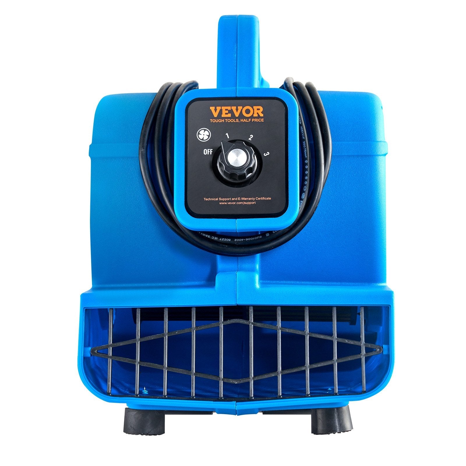 VEVOR grīdas ventilators, 1360 apgr./min, 1020 m³/h gaisa plūsma, ar 4 pūšanas leņķiem un 3 ātrumiem