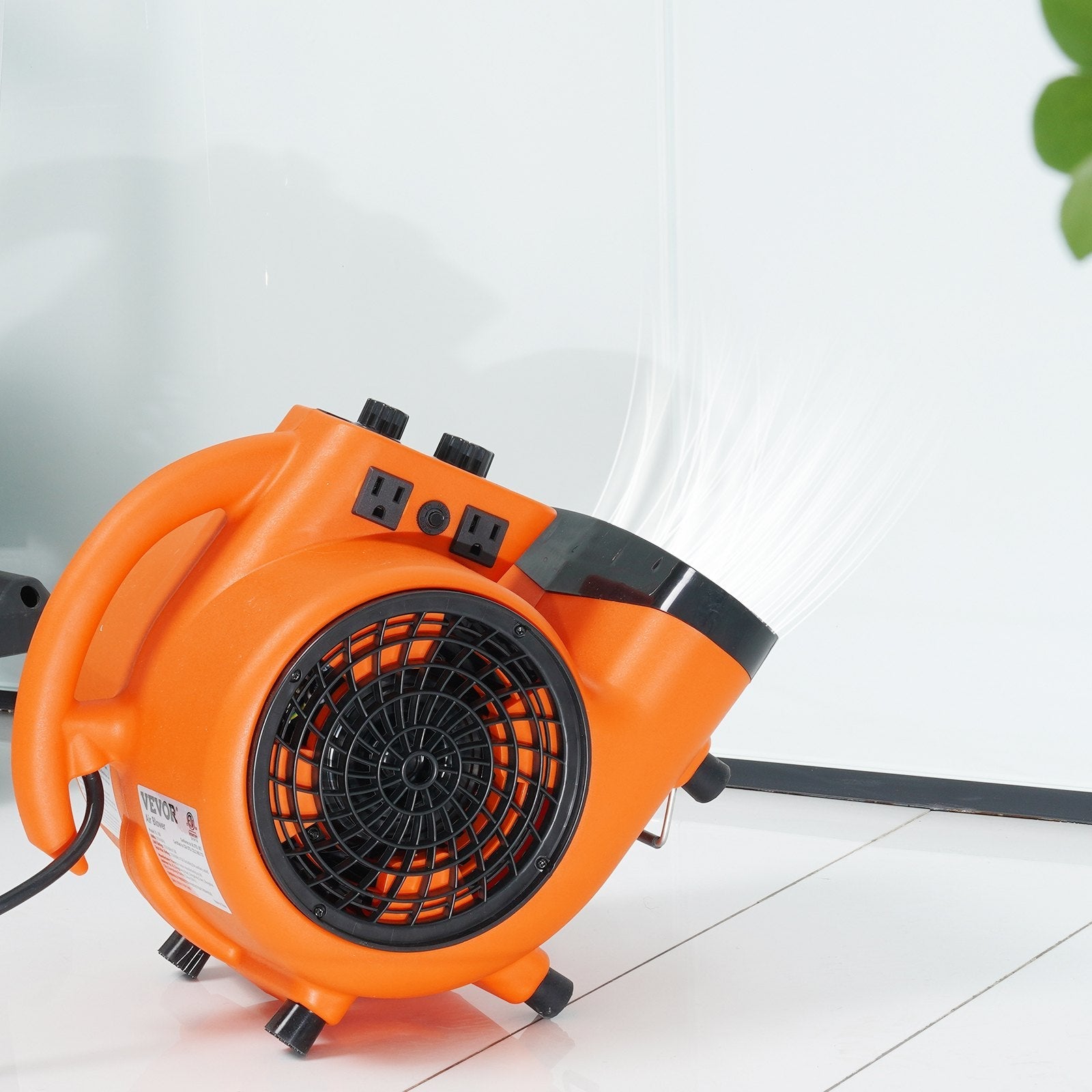 VEVOR grīdas ventilators, 1380 apgr./min, 1700 m³/h gaisa plūsma, ar 4 pūšanas leņķiem un 3 ātrumiem