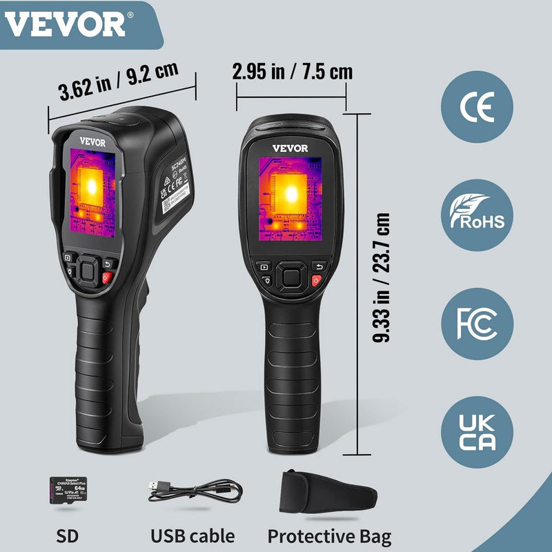 VEVOR infrasarkano staru termokamera ar redzamās gaismas kameru, 2 MP, IR izšķirtspēja 240 × 180 pikseļi