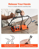 Магнитная паяльная станция с третьей рукой, 3× светодиодной лампой, 4 держателями для печатных плат и 360° держателем для пистолета горячего воздуха, сверхмощная базовая модель для работы с электроникой