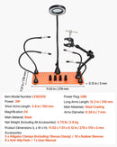 Магнитная паяльная станция с третьей рукой, 3× светодиодной лампой, 4 держателями для печатных плат и 360° держателем для пистолета горячего воздуха, сверхмощная базовая модель для работы с электроникой