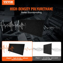 Akustilised vahtplastipaneelid, 4 tk, 122 × 61 × 5 cm, püramiidikujulised heliisolatsioonipaneelid, tulekindlad heliisolatsioonipaneelid stuudio, seinad ja laed, mustad