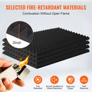 Akustilised vahtplastipaneelid, 4 tk, 122 × 61 × 5 cm, püramiidikujulised heliisolatsioonipaneelid, tulekindlad heliisolatsioonipaneelid stuudio, seinad ja laed, mustad