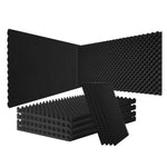 VEVOR akustiskie putu paneļi 122 × 61 × 5 cm, 4 gab., ugunsdroši skaņu absorbējoši sienu un griestu paneļi ar olu formas reljefu, melni