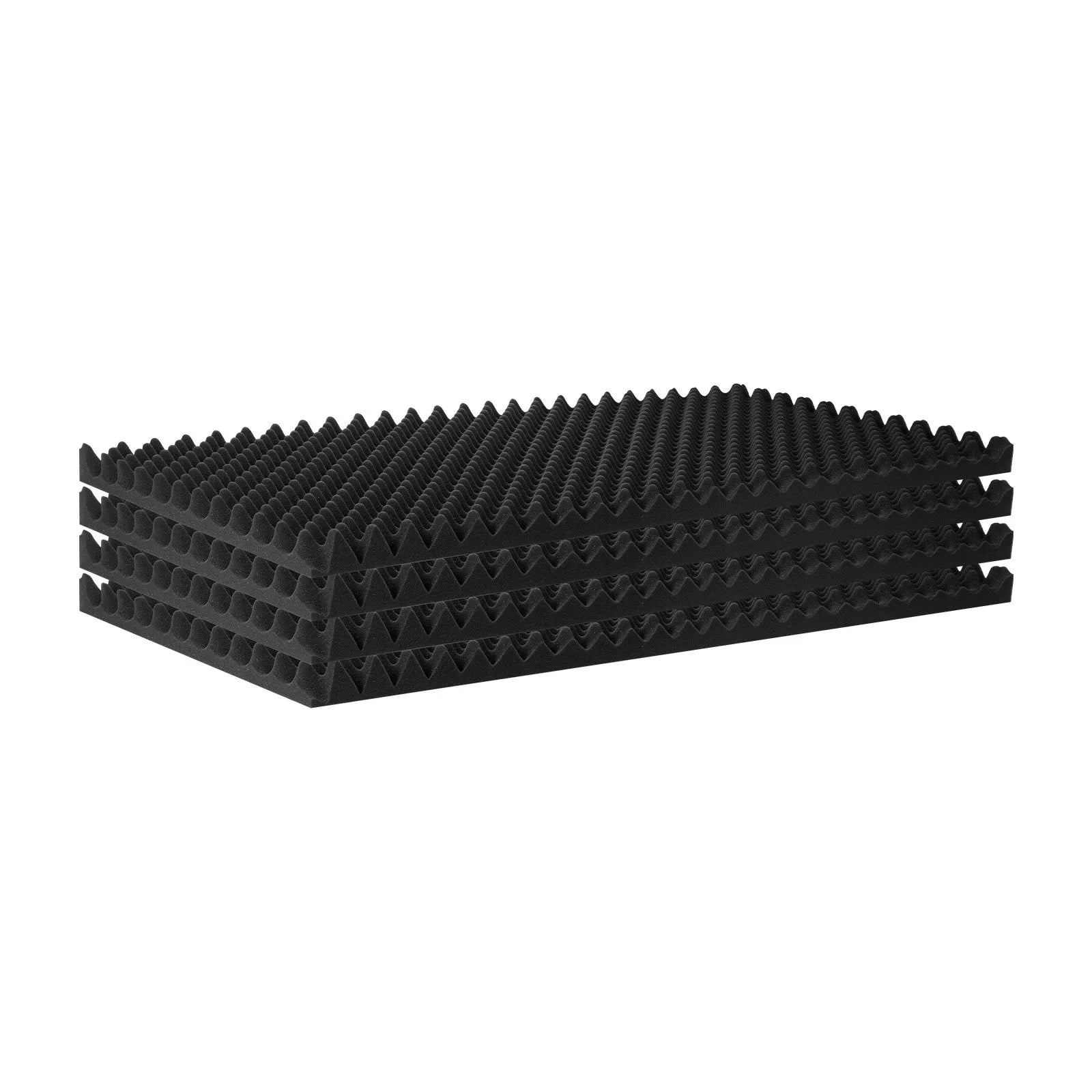 VEVOR akustiskie putu paneļi 122 × 61 × 5 cm, 4 gab., ugunsdroši skaņu absorbējoši sienu un griestu paneļi ar olu formas reljefu, melni