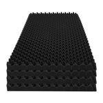 VEVOR akustiskie putu paneļi 122 × 61 × 5 cm, 4 gab., ugunsdroši skaņu absorbējoši sienu un griestu paneļi ar olu formas reljefu, melni