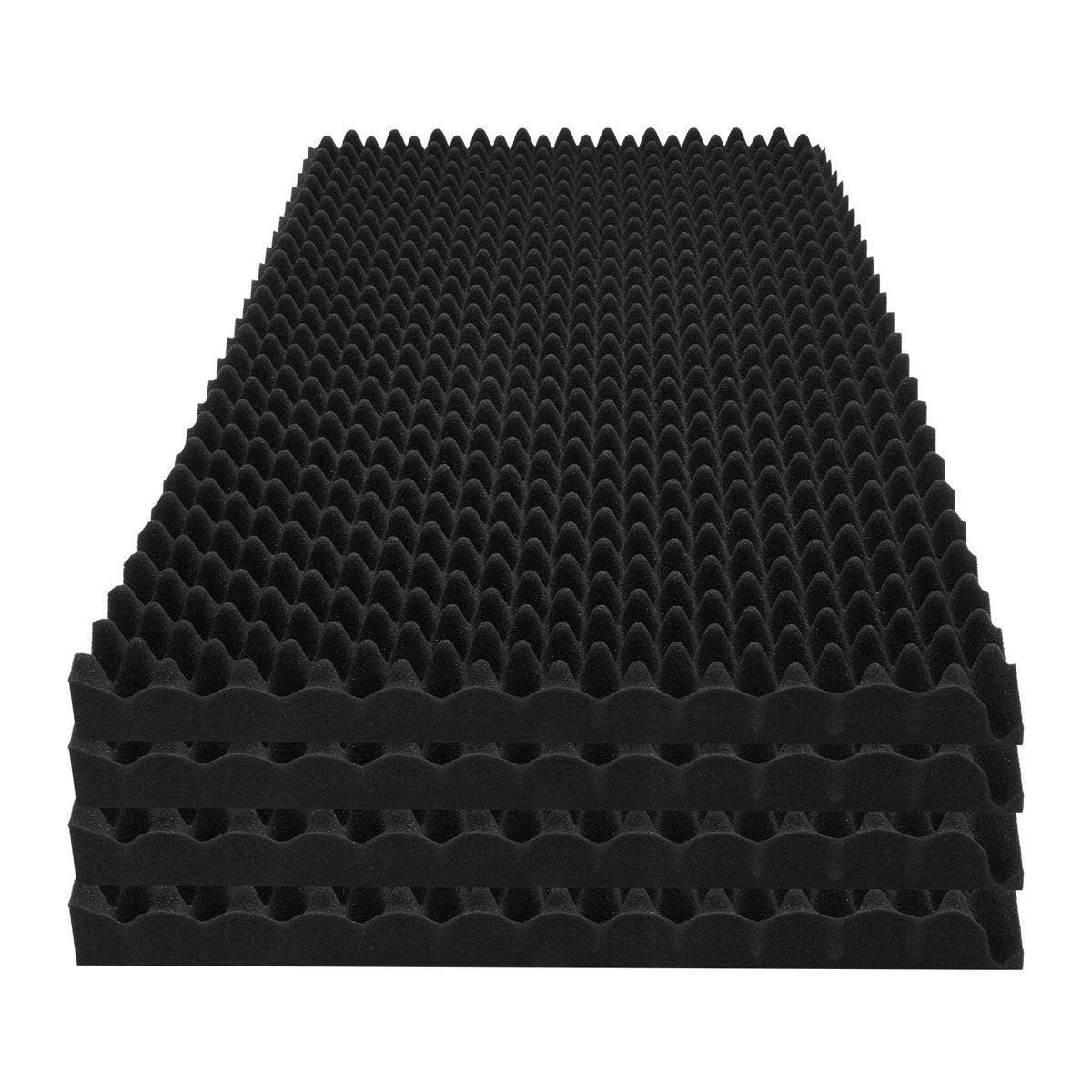 VEVOR akustiskie putu paneļi 122 × 61 × 5 cm, 4 gab., ugunsdroši skaņu absorbējoši sienu un griestu paneļi ar olu formas reljefu, melni