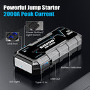 AVAPOW G03 automašīnas akumulatora palaišanas ierīce 2000 A, 12 000 mAh, ar QC 3.0 USB izeju un LED lukturi, melna