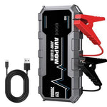 AVAPOW G03 automašīnas akumulatora palaišanas ierīce 2000 A, 12 000 mAh, ar QC 3.0 USB izeju un LED lukturi, melna