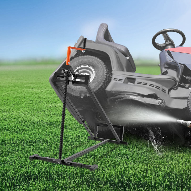 VEVOR teleskopiskais apkopes pacēlājs zāles pļāvējam, 400 kg celtspēja, ar kloķa rokturi un uzgali elektroinstrumentam, salokāms, melns