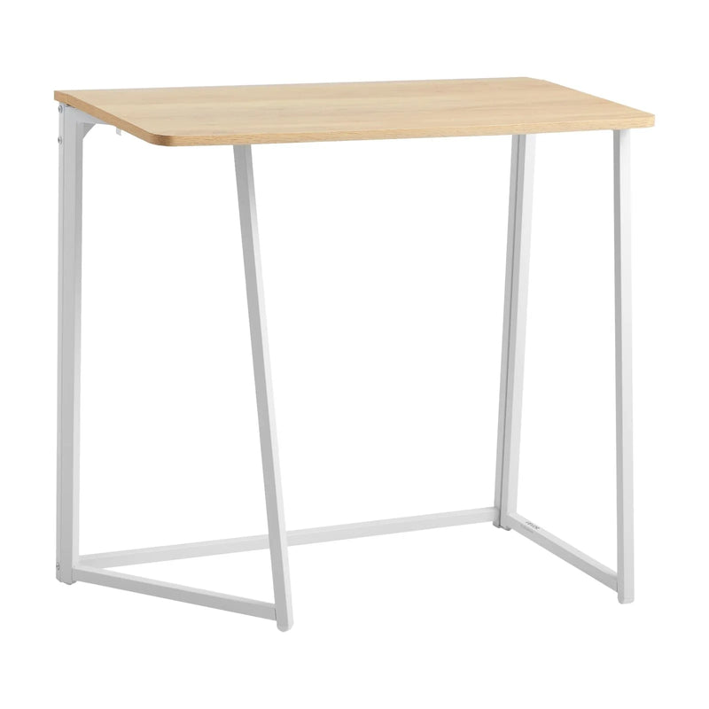 VEVOR saliekams datorgalds, 80 cm, kompaktām telpām, skaidu plātne, ar uzglabāšanas āķiem, ozola krāsā