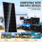 Available in 10 days! VEVOR 100W Monocrystalline Solar Panel Kit 12V Solar Panels and Charge Controller