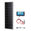 VEVOR 100W 12V monokristālisko saules paneļu komplekts ar lādētāja kontrolieri