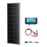 VEVOR 100W 12V monokristālisko saules paneļu komplekts ar lādētāja kontrolieri