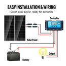 Available within 10 days!VEVOR 200W Monocrystalline Solar Panel Set 2 Pcs. Solar Panels and Charger Controller