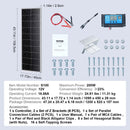Available within 10 days!VEVOR 200W Monocrystalline Solar Panel Set 2 Pcs. Solar Panels and Charger Controller