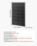 VEVOR 100 W monokristālisks saules panelis, 23 % augstas efektivitātes PV modulis ar stabilu MC4 pieslēgumu, alumīnija rāmis un IP65 aizsardzība, piemērots automobiļiem, laivām, kemperiem, plakaniem jumtiem un autonomām sistēmām
