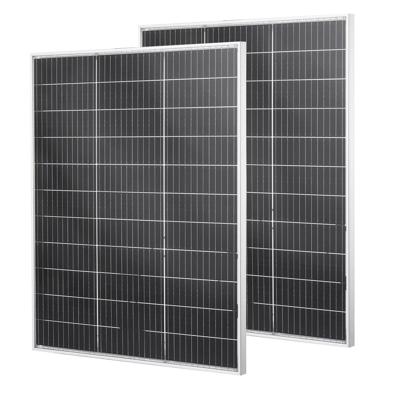 VEVOR 2 gab. 100 W bifaciālie saules paneļi, 23 % augstas efektivitātes N tipa monokristāliskais PV modulis ar MC4 izvadi un alumīnija rāmi, IP67 ūdensizturīgs saules panelis automašīnām, laivām, kemperiem, plakaniem jumtiem un autonomām sistēmām