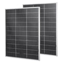 VEVOR 2 gab. 100 W bifaciālie saules paneļi, 23 % augstas efektivitātes N tipa monokristāliskais PV modulis ar MC4 izvadi un alumīnija rāmi, IP67 ūdensizturīgs saules panelis automašīnām, laivām, kemperiem, plakaniem jumtiem un autonomām sistēmām