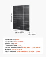 VEVOR 2 gab. 100 W bifaciālie saules paneļi, 23 % augstas efektivitātes N tipa monokristāliskais PV modulis ar MC4 izvadi un alumīnija rāmi, IP67 ūdensizturīgs saules panelis automašīnām, laivām, kemperiem, plakaniem jumtiem un autonomām sistēmām