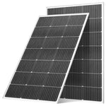 VEVOR 2 gab. 100 W monokristāliskie saules paneļi, 23 % augstas efektivitātes PV moduļi ar stabilu MC4 pieslēgumu, alumīnija rāmi un IP65 aizsardzību, piemēroti auto, laivām, kemperiem un autonomām jumta sistēmām