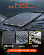 VEVOR 2 gab. 100 W monokristāliskie saules paneļi, 23 % augstas efektivitātes PV moduļi ar stabilu MC4 pieslēgumu, alumīnija rāmi un IP65 aizsardzību, piemēroti auto, laivām, kemperiem un autonomām jumta sistēmām