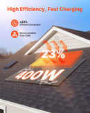 VEVOR 2 gab. 400 W monokristāliskie saules paneļi, 23 % augstas efektivitātes mono PV modulis ar stabilu MC4 izvadi un alumīnija rāmi, IP65 ūdensizturīgs saules panelis automašīnām, laivām, kemperiem, plakaniem jumtiem un autonomām sistēmām