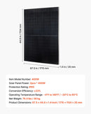VEVOR 2 gab. 400 W monokristāliskie saules paneļi, 23 % augstas efektivitātes mono PV modulis ar stabilu MC4 izvadi un alumīnija rāmi, IP65 ūdensizturīgs saules panelis automašīnām, laivām, kemperiem, plakaniem jumtiem un autonomām sistēmām