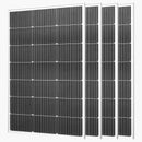 VEVOR monokristāliskie saules paneļi 4 × 100 W, 23 % augstas efektivitātes PV moduļi ar MC4 savienojumu un alumīnija rāmi, IP65 ūdensizturīgi saules paneļi automašīnām, laivām, kemperiem, plakaniem jumtiem un autonomām sistēmām
