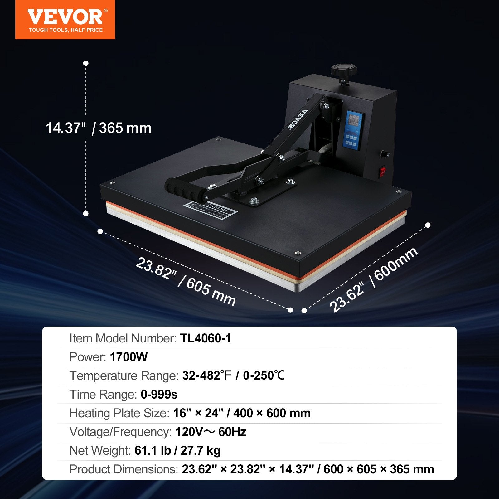Termoprese 40,6 × 61 cm sublimācijas drukai T-kreklu apdrukai