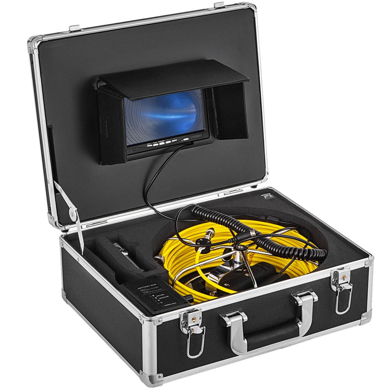 VEVOR 50 m kanalizācijas inspekcijas kamera, 17,8 cm LCD monitors ar DVR, ūdensizturīga cauruļvadu un drenāžas inspekcijas sistēma, kameras komplekts ar 8 GB SD karti