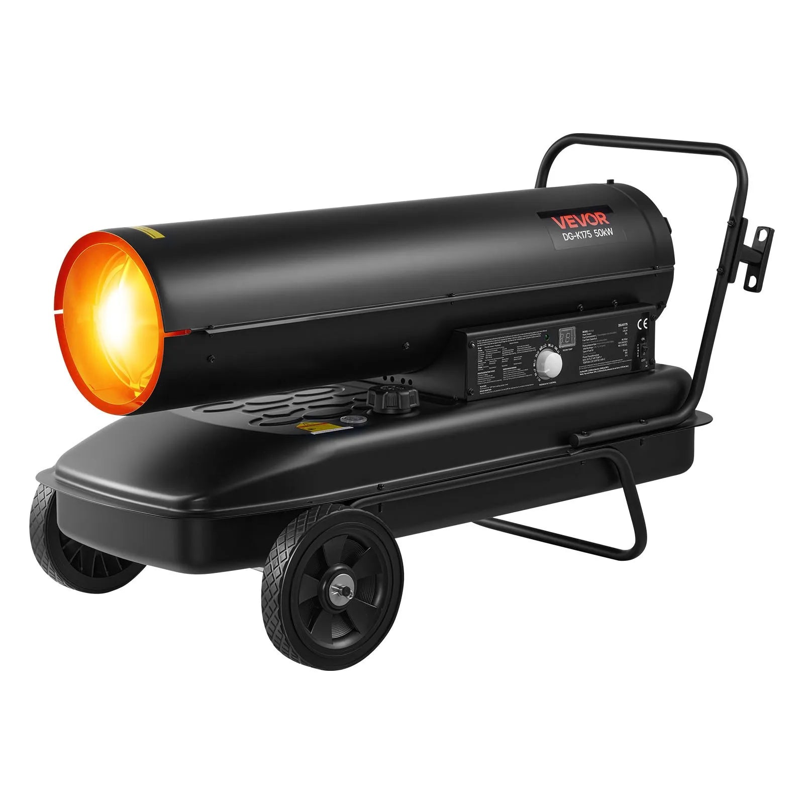 220 V, 50 kW ratastel torpeedoküttekeha – diisel/petrool, reguleeritav temperatuur