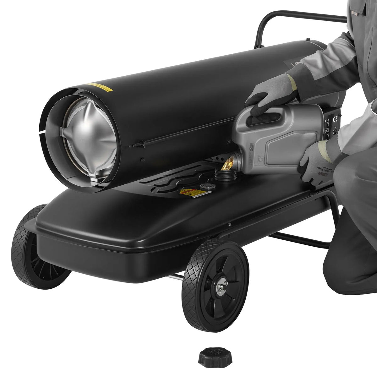 220V 50 kW torpedo heater on wheels – diesel/kerosene, adjustable temperature