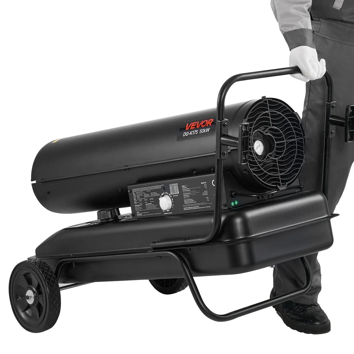 220V 50 kW torpedo heater on wheels – diesel/kerosene, adjustable temperature